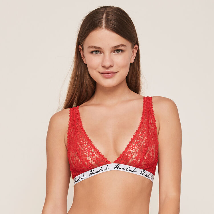 Brassière sans armatures en dentelle thrilliz rouge.