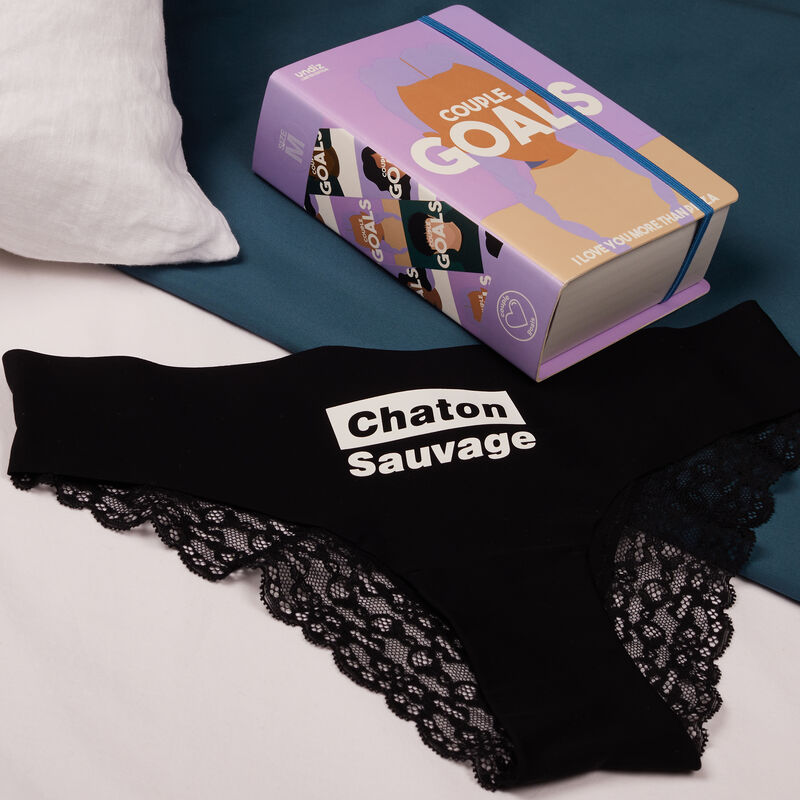 culotte à message chaton sauvage - noir culotte à message chaton sauvage - noir;