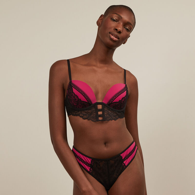 soutien-gorge push-up bi-matières - rouge soutien-gorge push-up bi-matières - rouge;