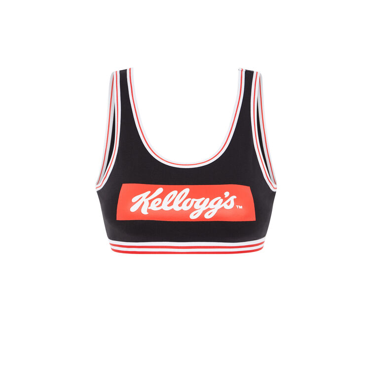 Brassière en coton sans armatures licence kellogg's noir.