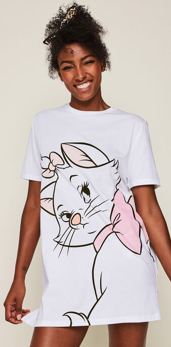 Tunique &agrave; manches courtes print marie les aristochats mariblaziz blanc.