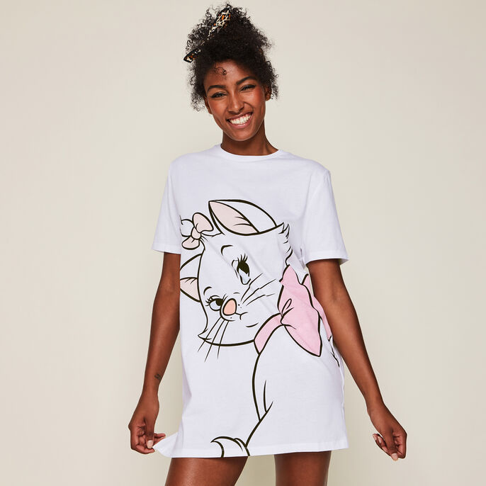 Tunique &agrave; manches courtes print marie les aristochats mariblaziz blanc.