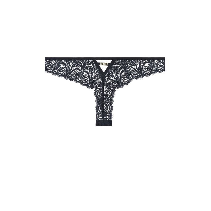 Tanga en dentelle détails studs naraiz noir.