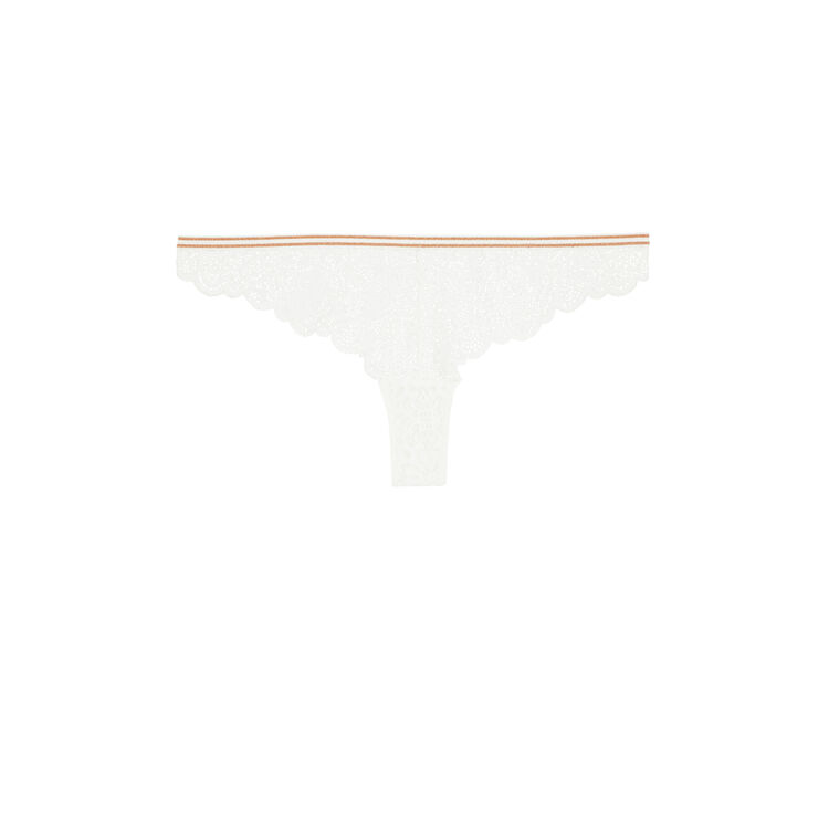 Tanga en dentelle détail bande lurexbandiz blanc.