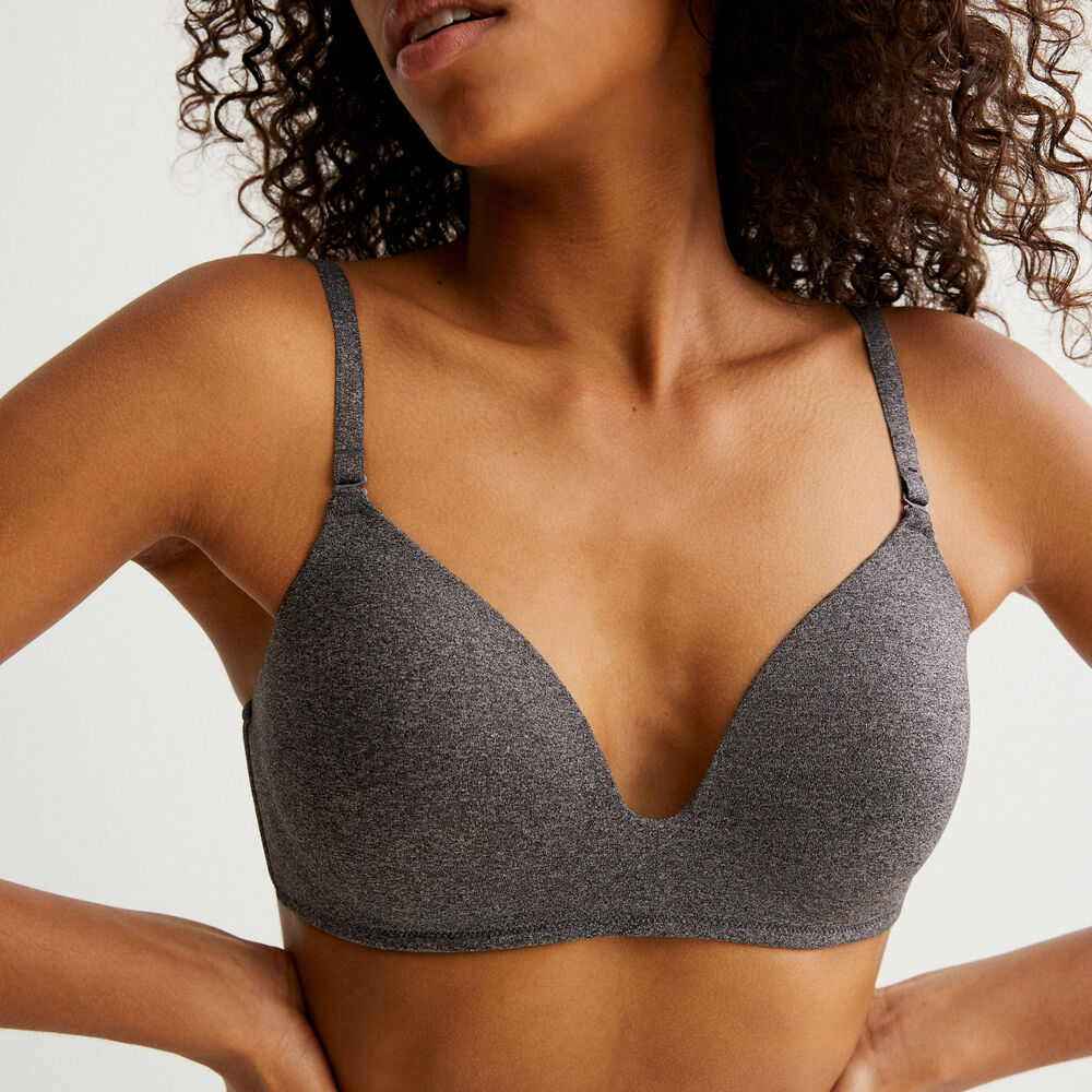Soutien-gorge ampliforme micro gris chine.