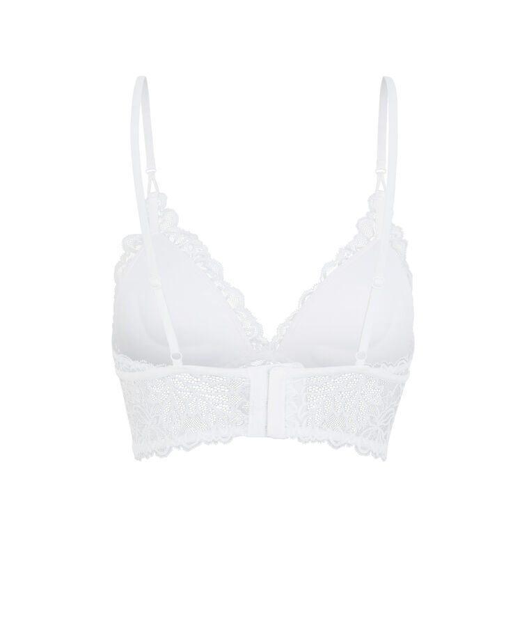 Soutien-gorge triangle push up dentelle - blanc blanc.