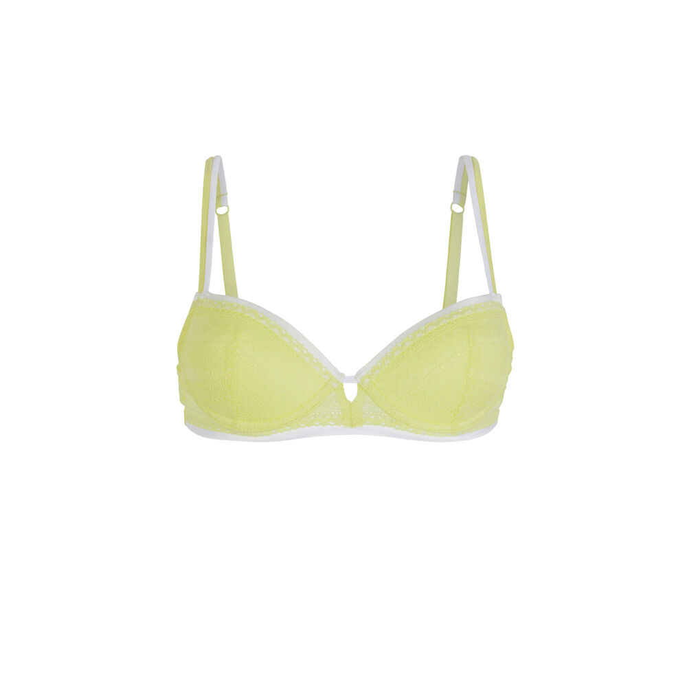 Soutien-gorge ampli en dentelle - jaune jaune.