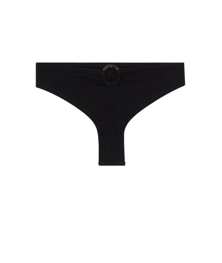 Tanga en coton à message - noir noir.