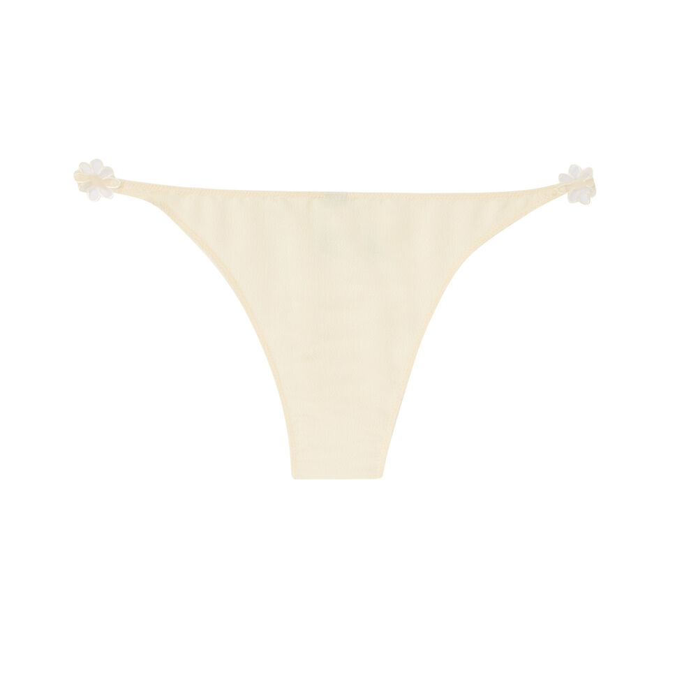 Tanga détail fleurs dentelle - ecru ecru.