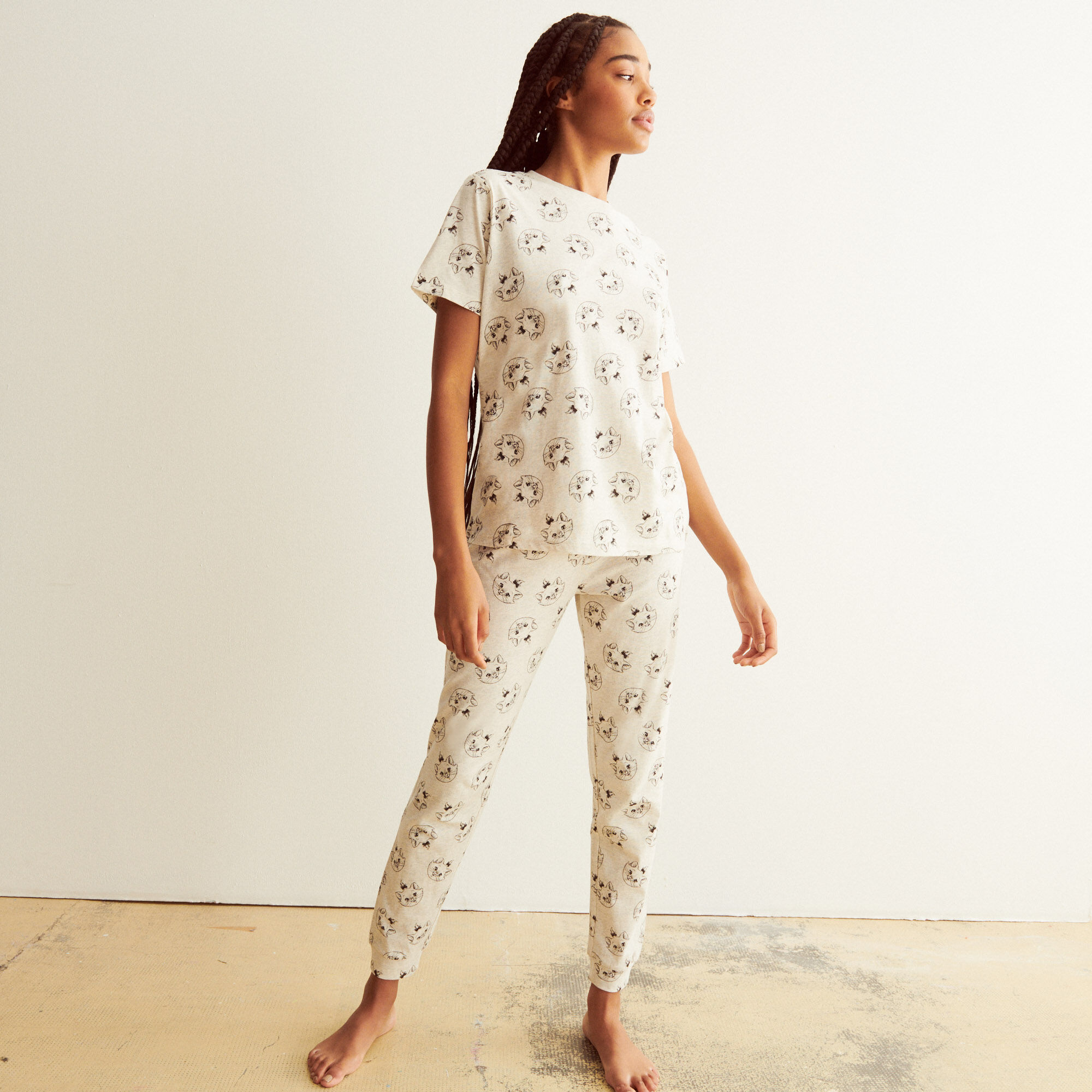 pantalon à motifs les aristochats - blanc cassé - beige - Undiz