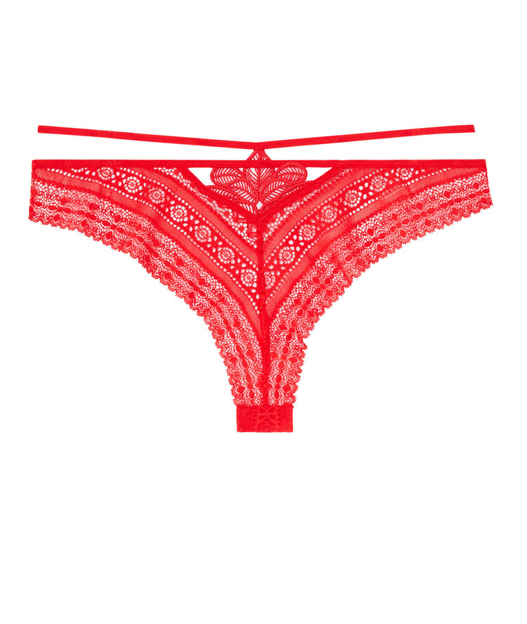Tanga en dentelle détail banding - rouge rouge.