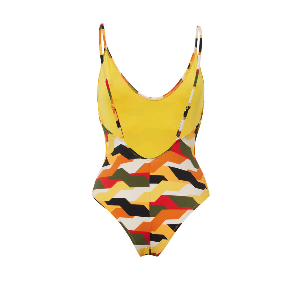 Maillot de bain 1 pièce vintage - jaune jaune.