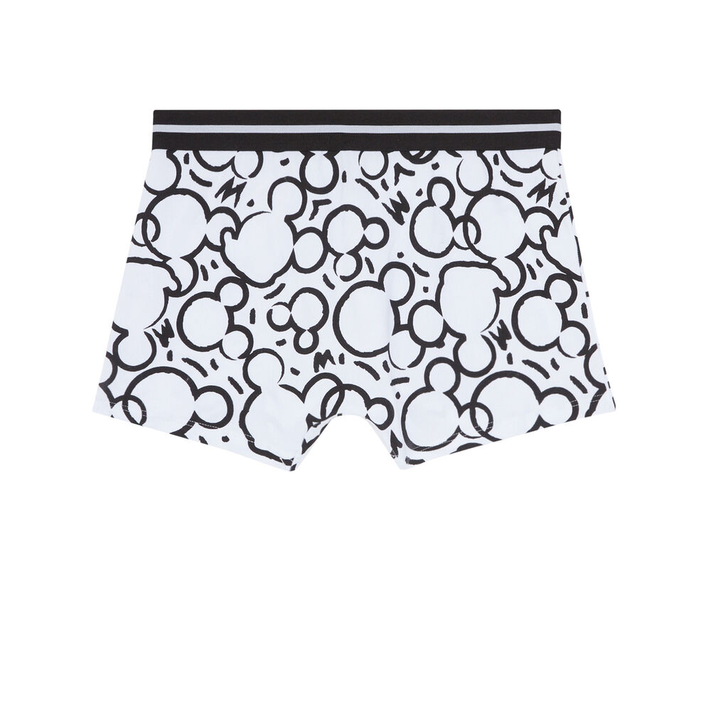 Boxer à imprimés têtes de mickey - noir blanc.
