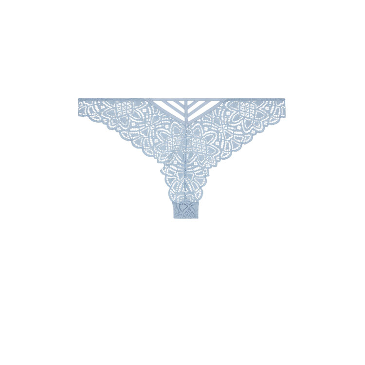 Tanga dentelle marceliz bleu gris.