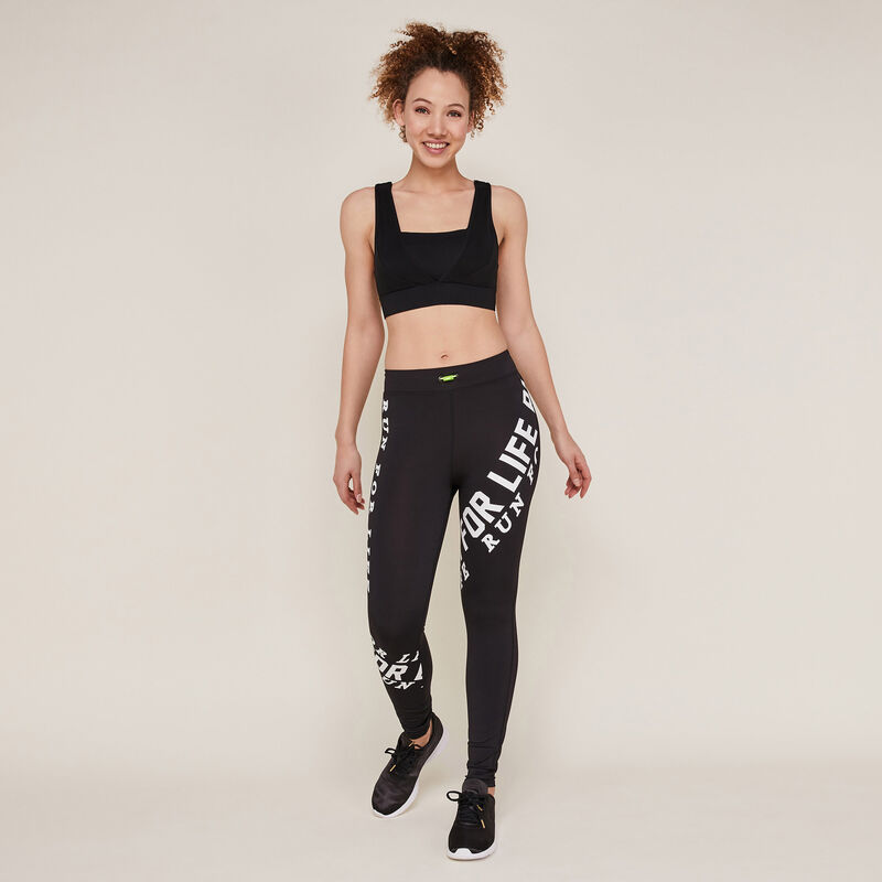 Legging de sport détail message - noir Legging de sport détail message - noir;