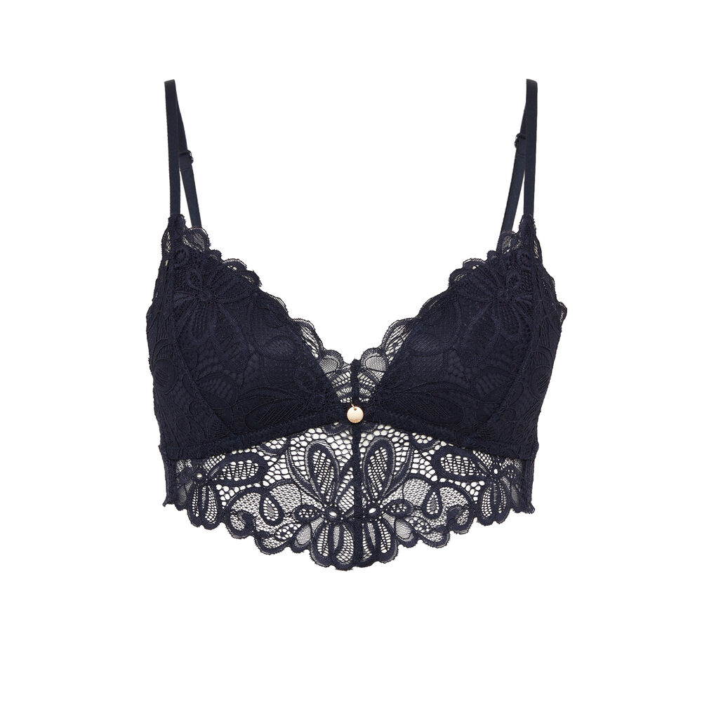Soutien-gorge triangle sans armatures - bleu bleu.
