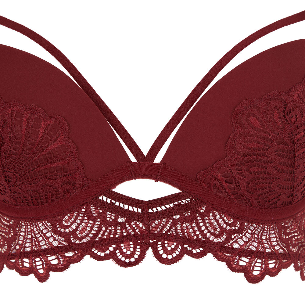 Soutien-gorge push-up liens croisés - bordeaux bordeaux.