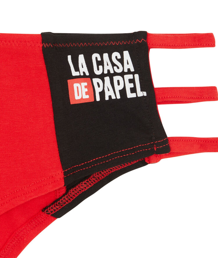 Shorty en coton casa de papel - rouge rouge.