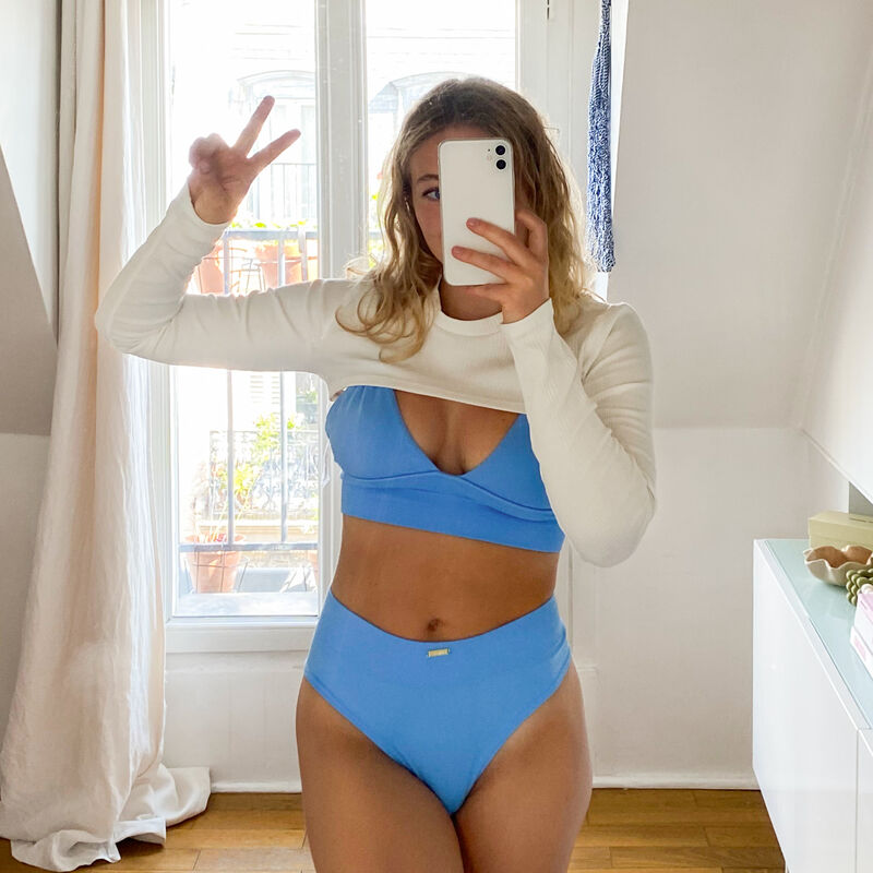 soutien-gorge triangle cotelé sans armatures - baby blue soutien-gorge triangle cotelé sans armatures - baby blue;