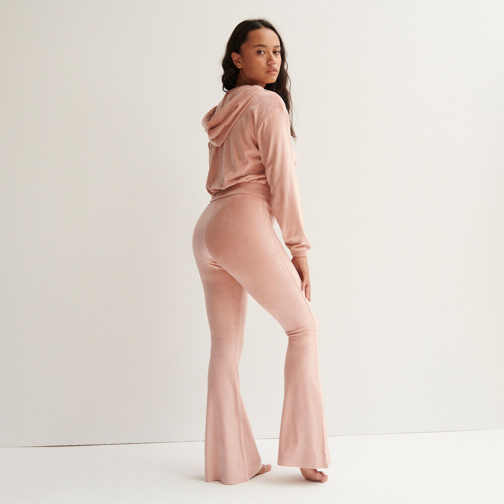 Veste crop en velours à taille élastique - rose nude rose.