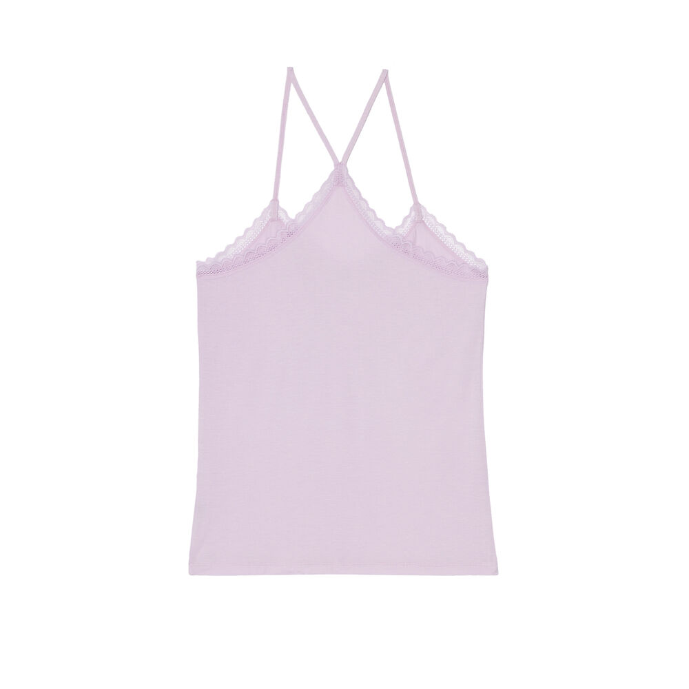 Top en jersey à fines bretelles - lilas violet.