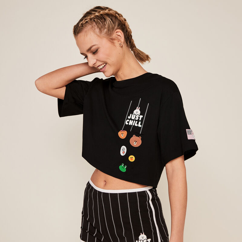 Top court Line Friends - noir Top court Line Friends - noir;