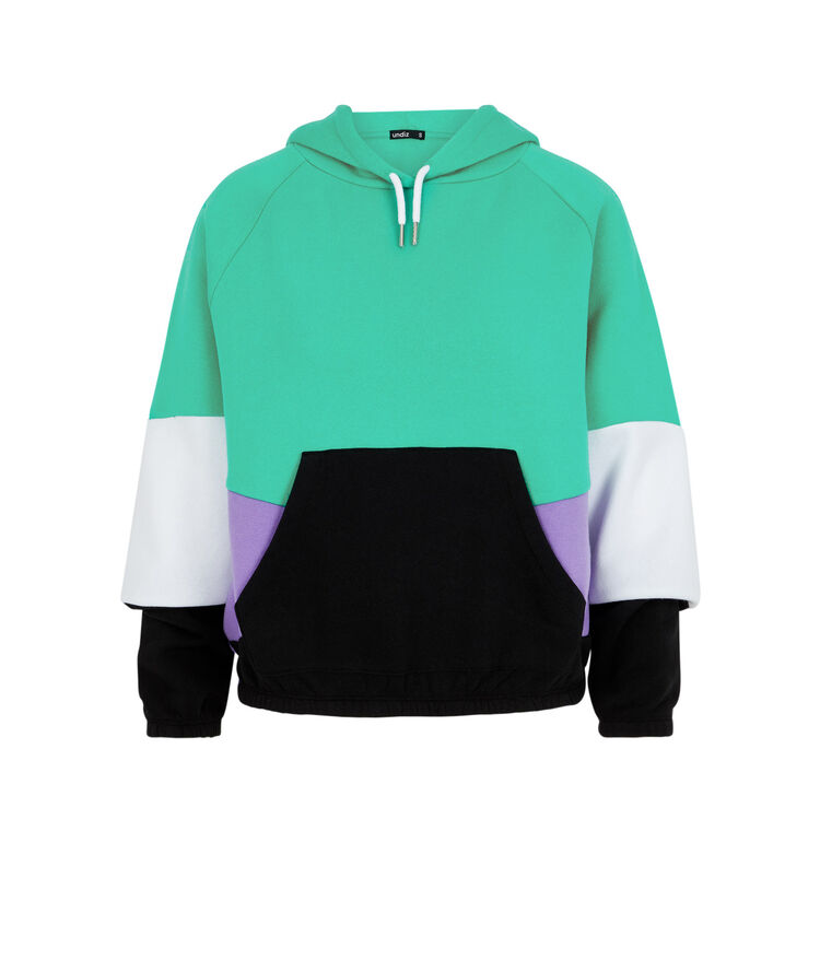 Sweat molleton à capuche offliniz vert émeraude.