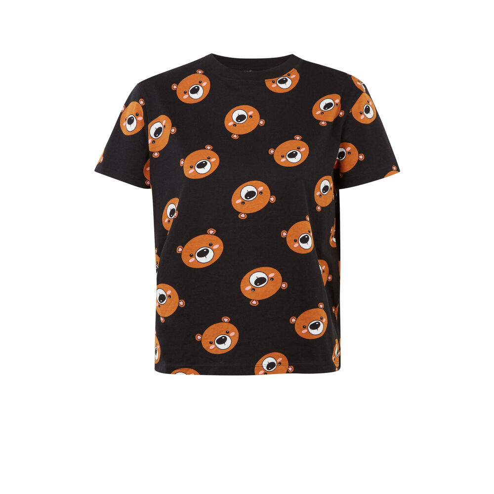 Tee shirt à motifs ourson - noir noir.