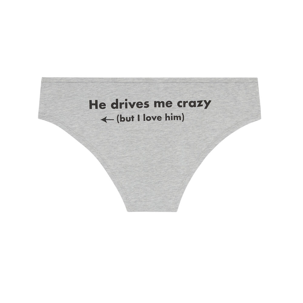 Shorty à message he drives me crazy - gris gris.