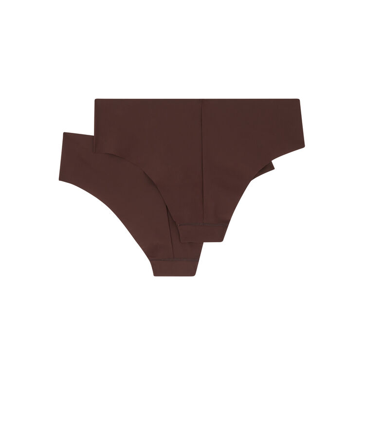 Shorty en micro sans coutures - marron marron.