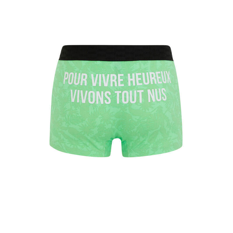 Boxer en coton à message - vert pomme Boxer en coton à message - vert pomme;
