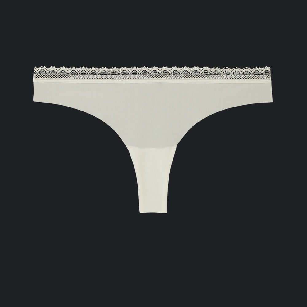 Tanga en microfibre uni - blanc blanc.