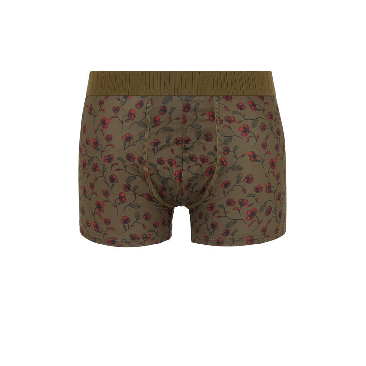 Boxer en micro à print poppiz kaki.