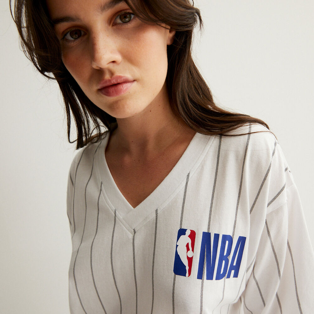 Tunique col v team nba - blanc blanc.