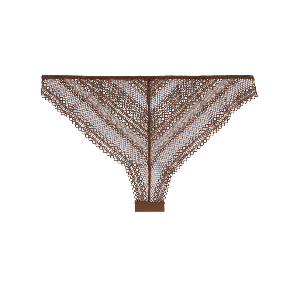 Tanga à bijoux coquillage - marron marron.