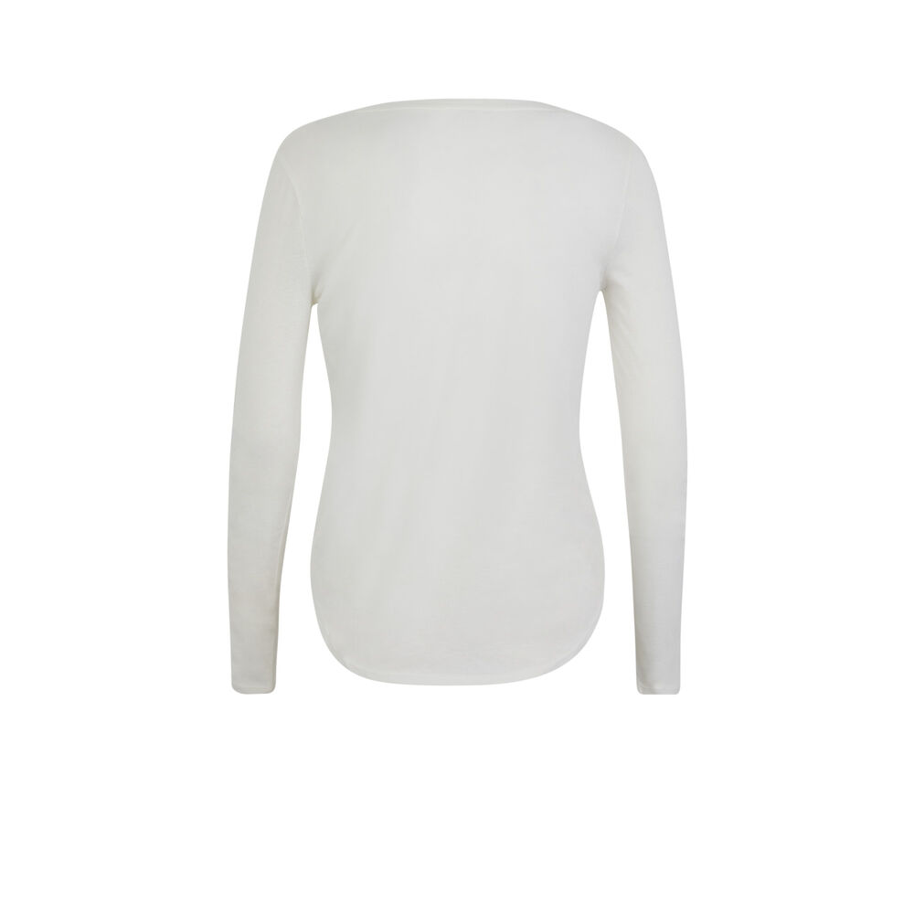 Top uni à manches longues - blanc blanc.
