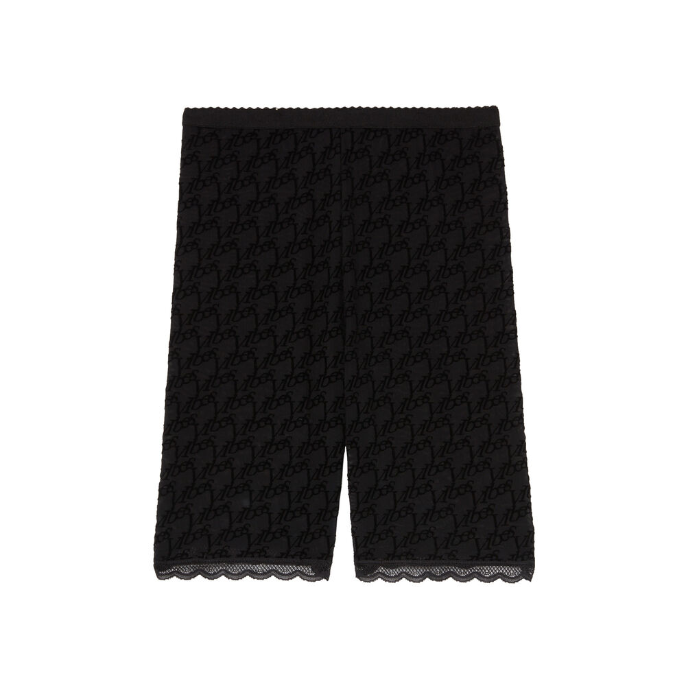Cycliste monogrammé en résille- noir noir.