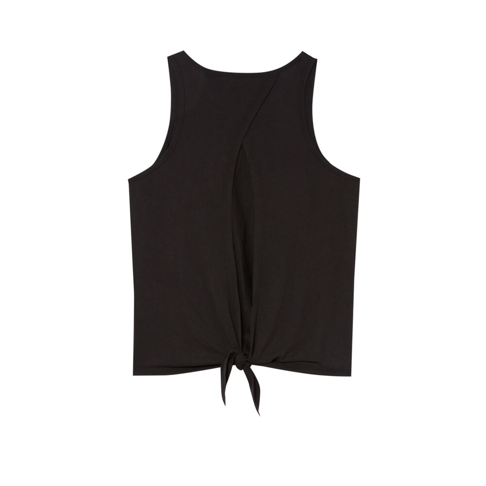 Top sport à détail dos ouvert - noir noir.