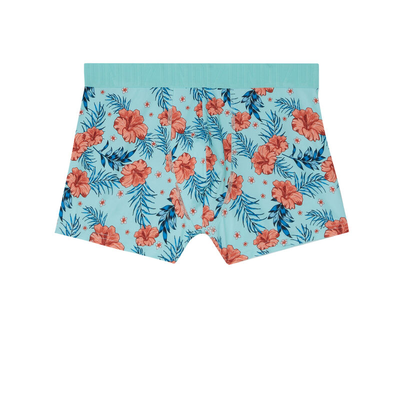 boxer à imprimé tropical - turquoise boxer à imprimé tropical - turquoise ;