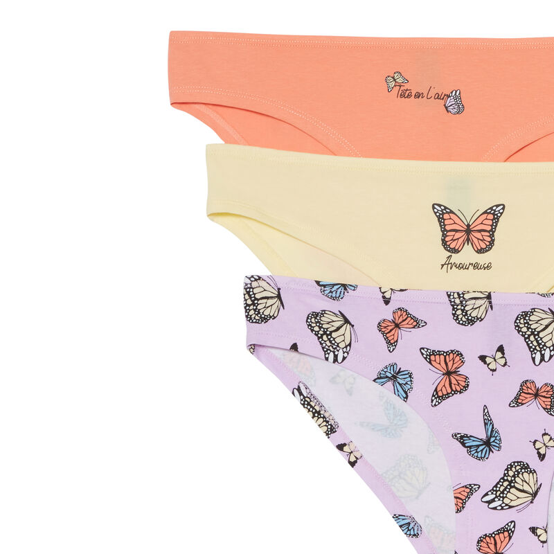 lot de culottes en coton papillon - lilas lot de culottes en coton papillon - lilas;