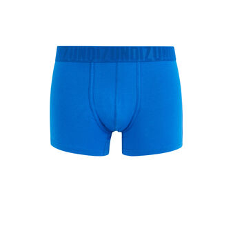 Boxer en coton bio uni bleu roi.
