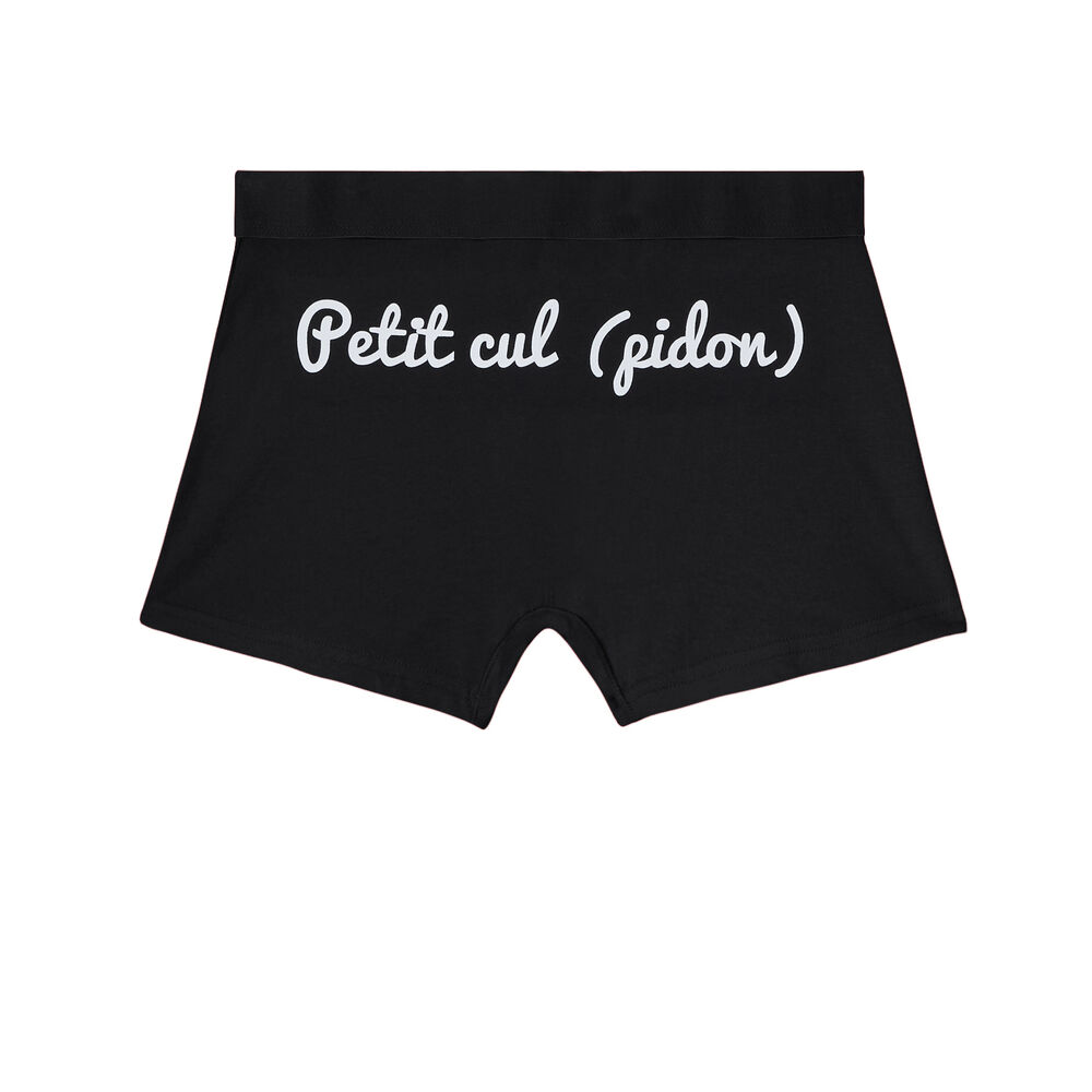 Boxer à imprimé p'tit cul(pidon) - noir noir.