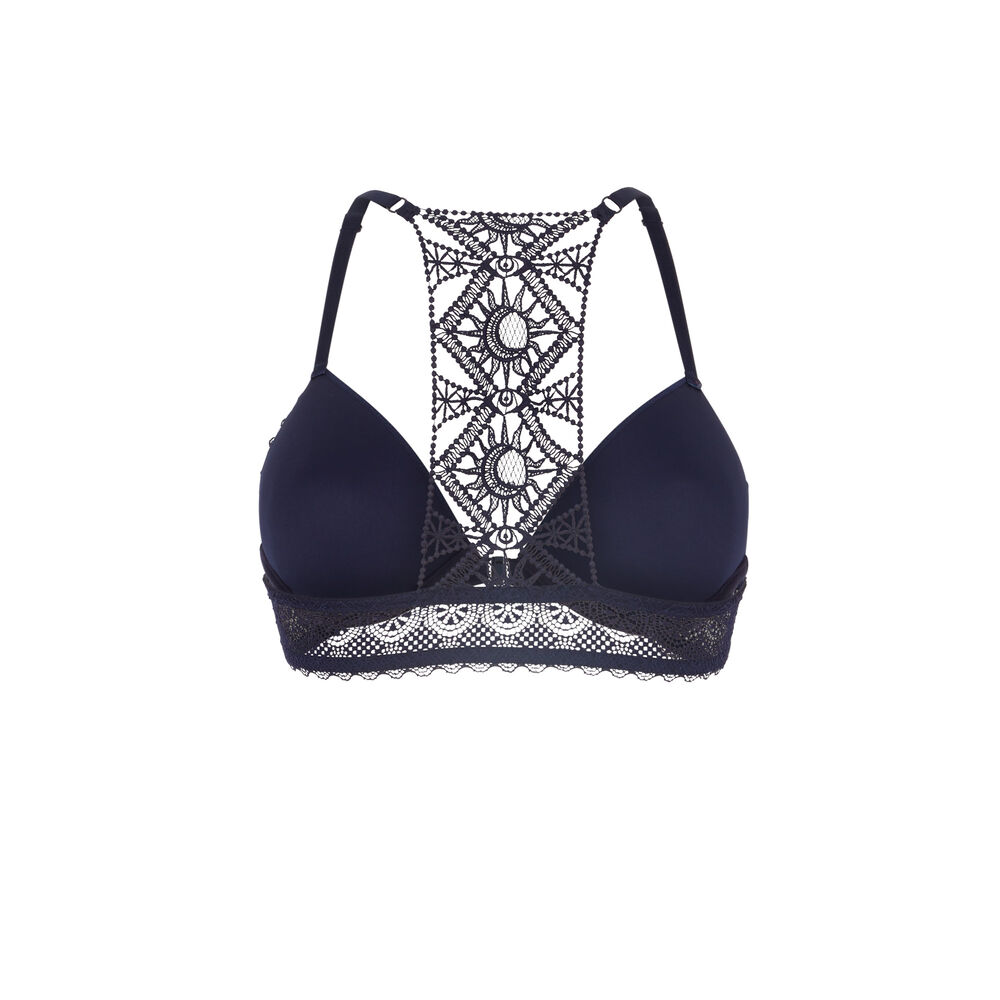 Soutien-gorge ampli dos dentelle - bleu nuit bleu nuit.