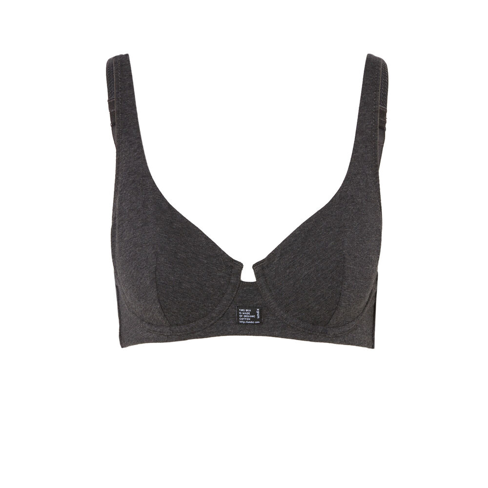 Soutien-gorge brassière à message wecare - gris gris.