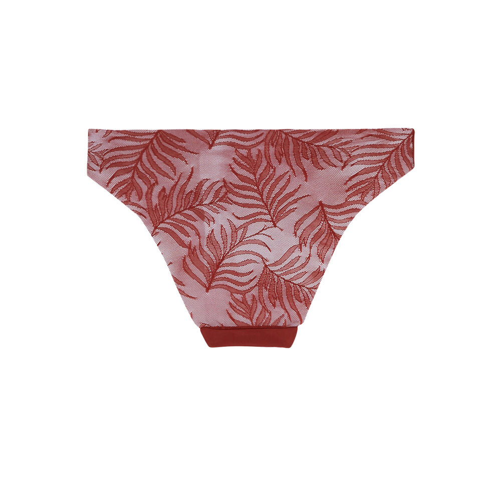 Culotte en microfibre uni - corail rouge.