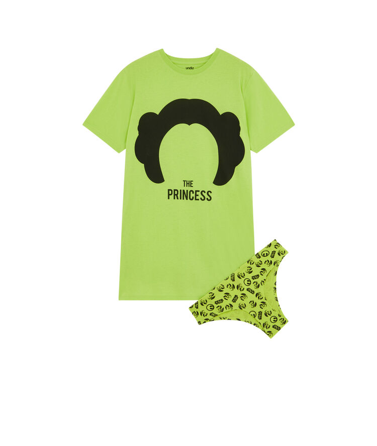 Set tunique + shorty print princess leia leiz vert citron.