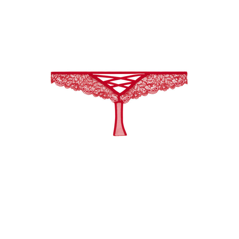 Tanga en dentelle solairaliz rouge.