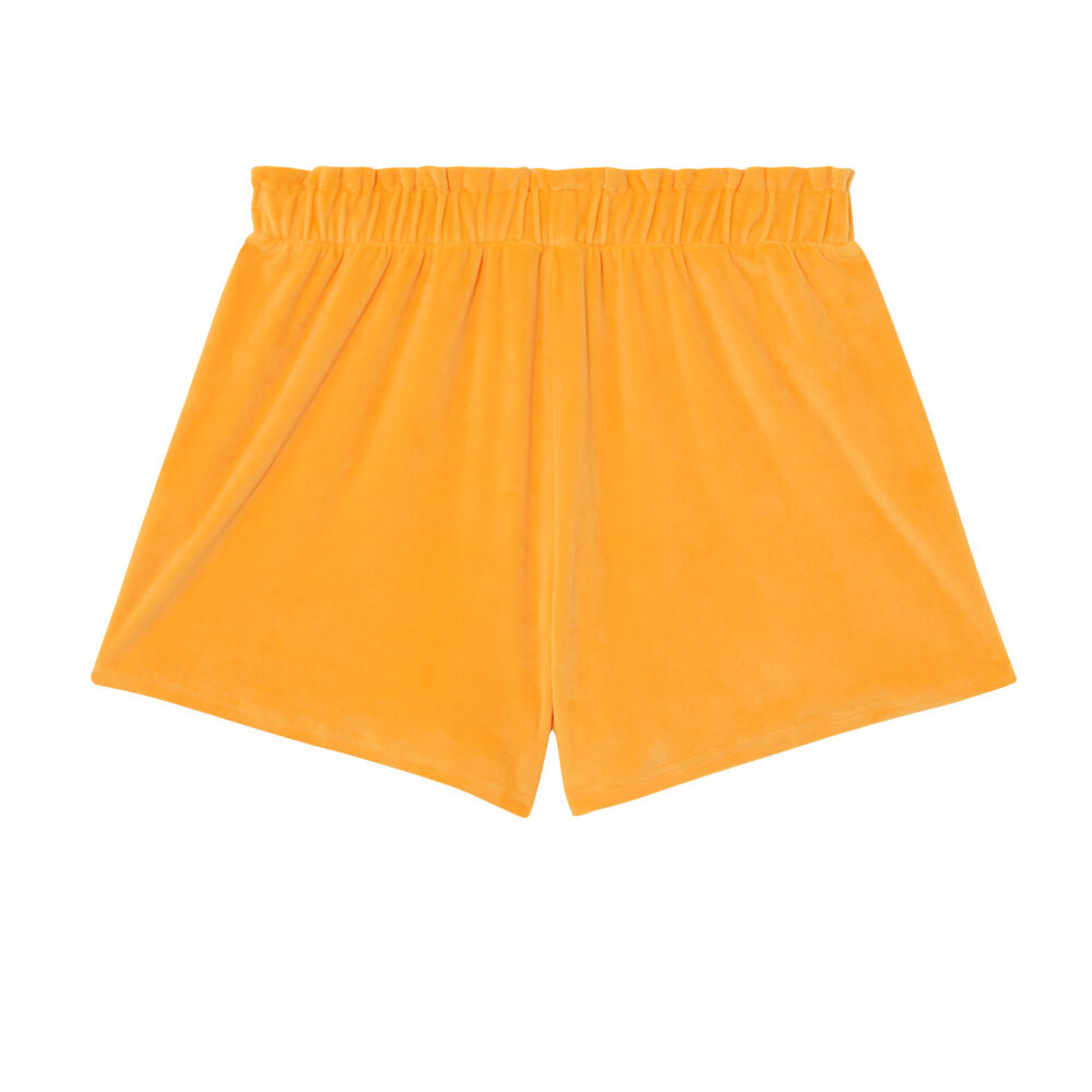 Short taille froncée en velours - orange orange.
