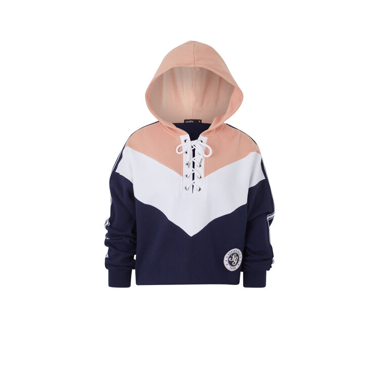 Sweat detail lacage colorlaciz bleu marine.