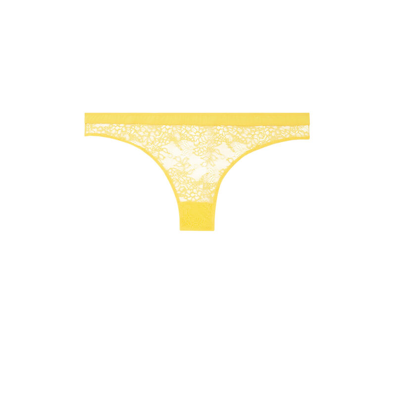 tanga en dentelle - jaune tanga en dentelle - jaune;